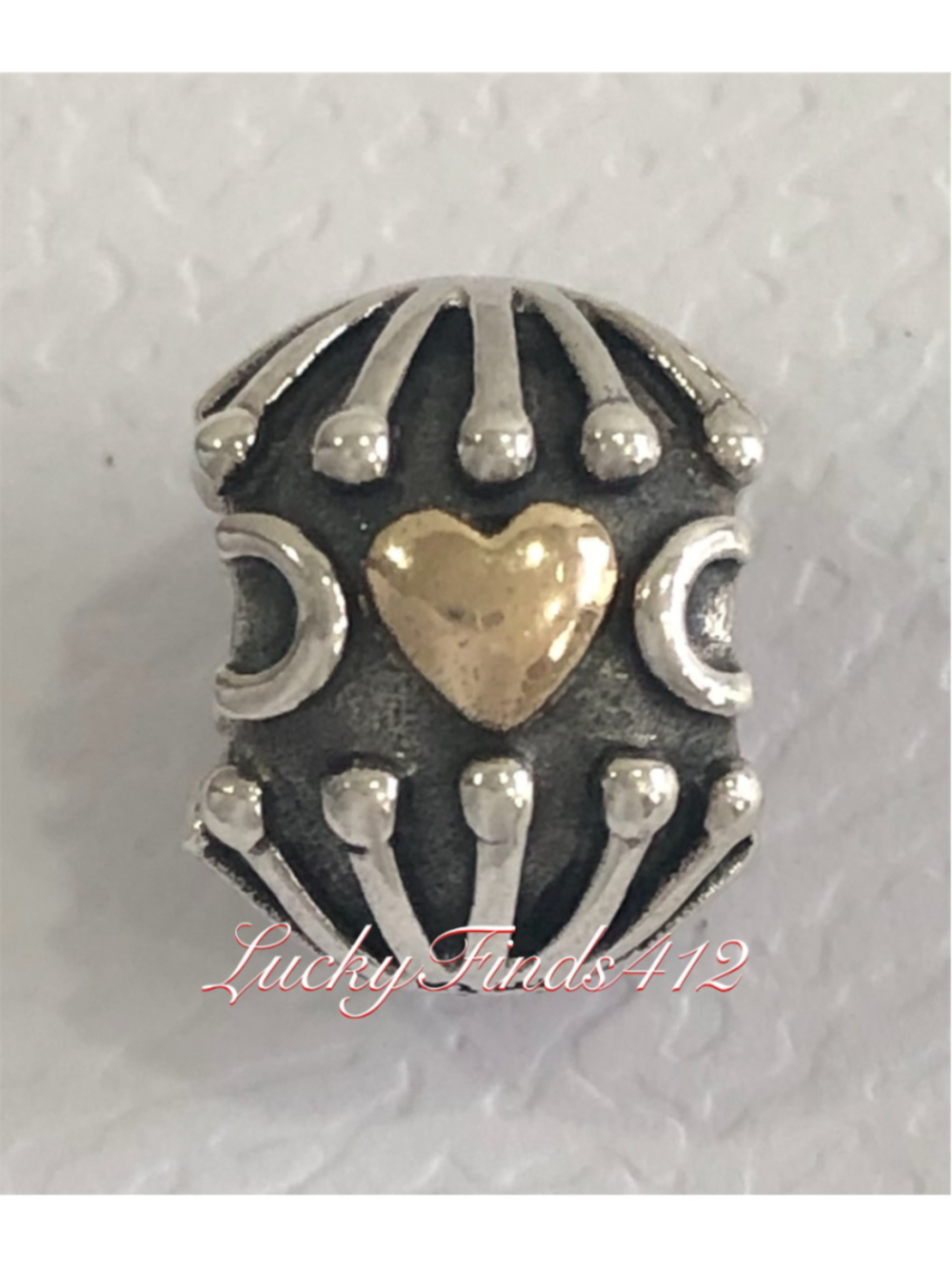 Authentic Pandora Love and Hugs Charm Two Tone Retired